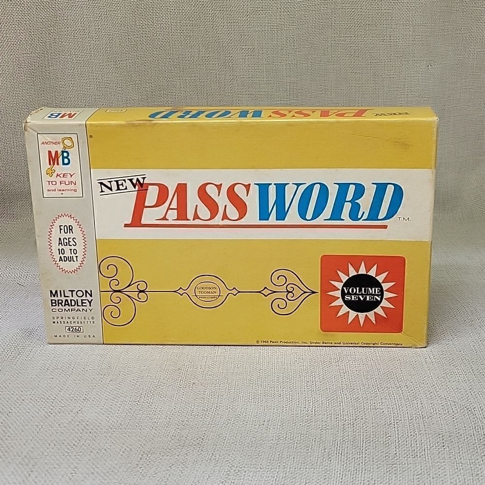 Vintage 1962 Milton Bradley Password Board Game #4260 -Volume 7. Used